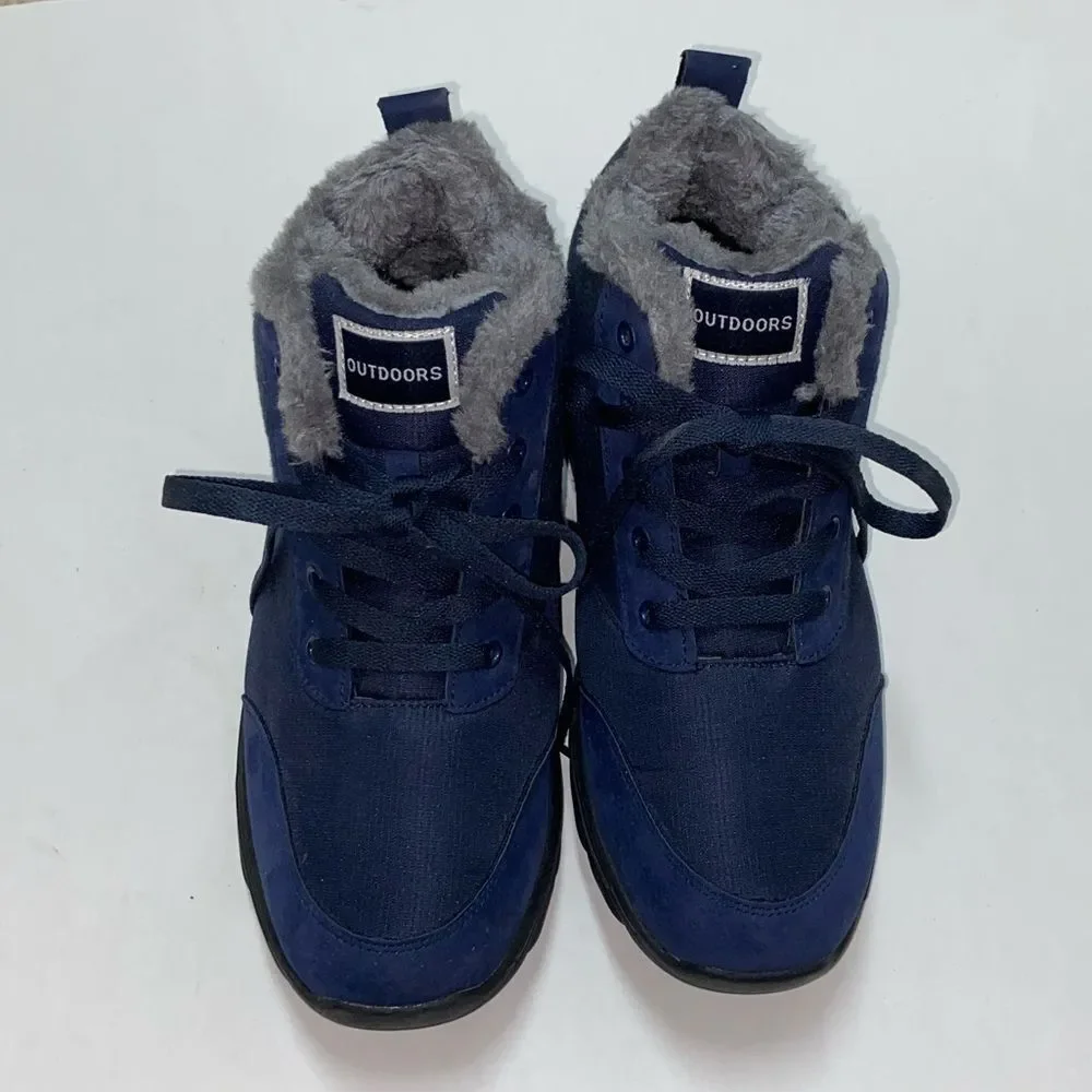 Outdoors Dark Blue Women’s Boots with Soft Gray Lining Size 41.5